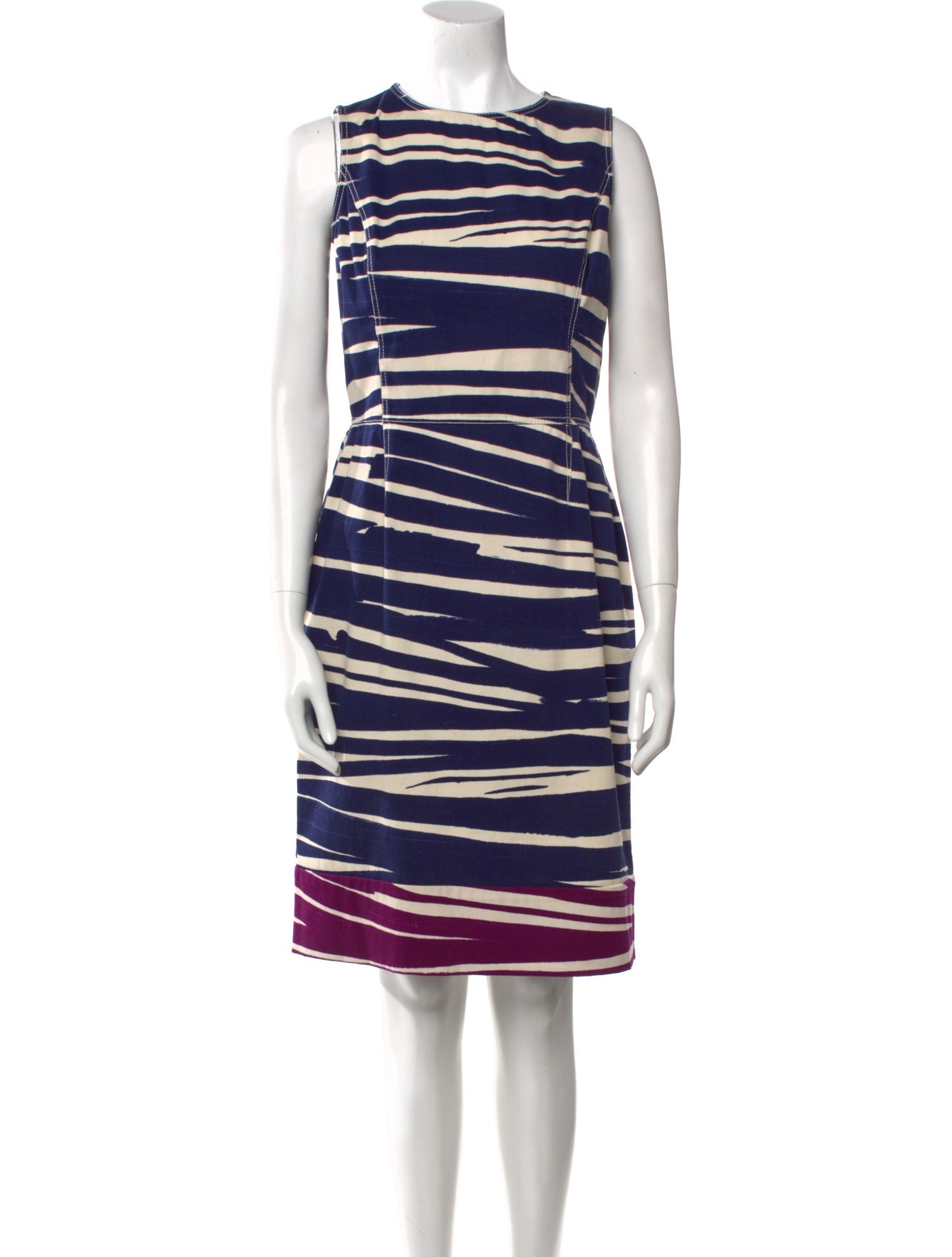 Oscar de la Renta Striped Knee-Length Dress