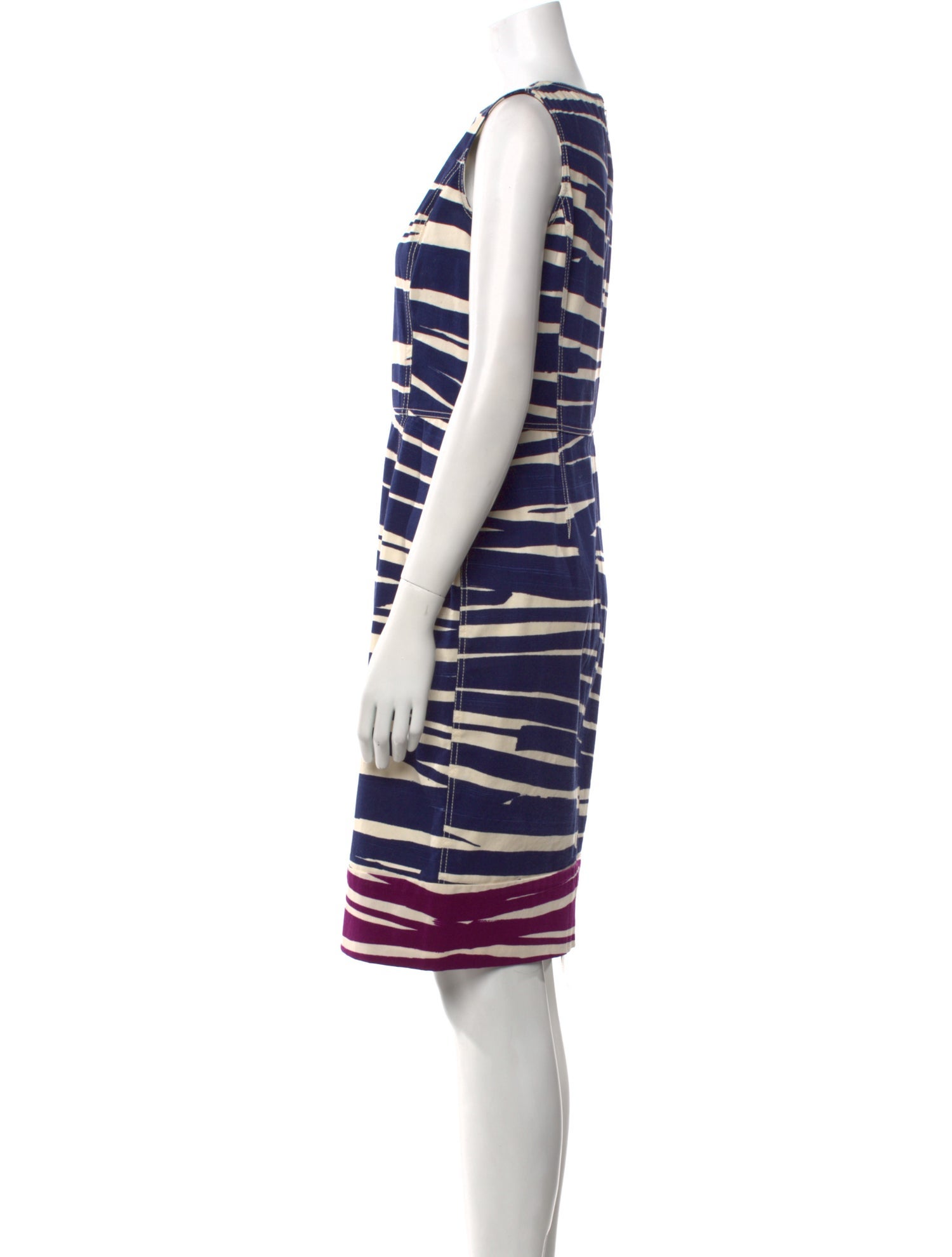Oscar de la Renta Striped Knee-Length Dress