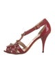 Oscar de la Renta Patent Leather T-Strap Sandals