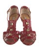 Oscar de la Renta Patent Leather T-Strap Sandals