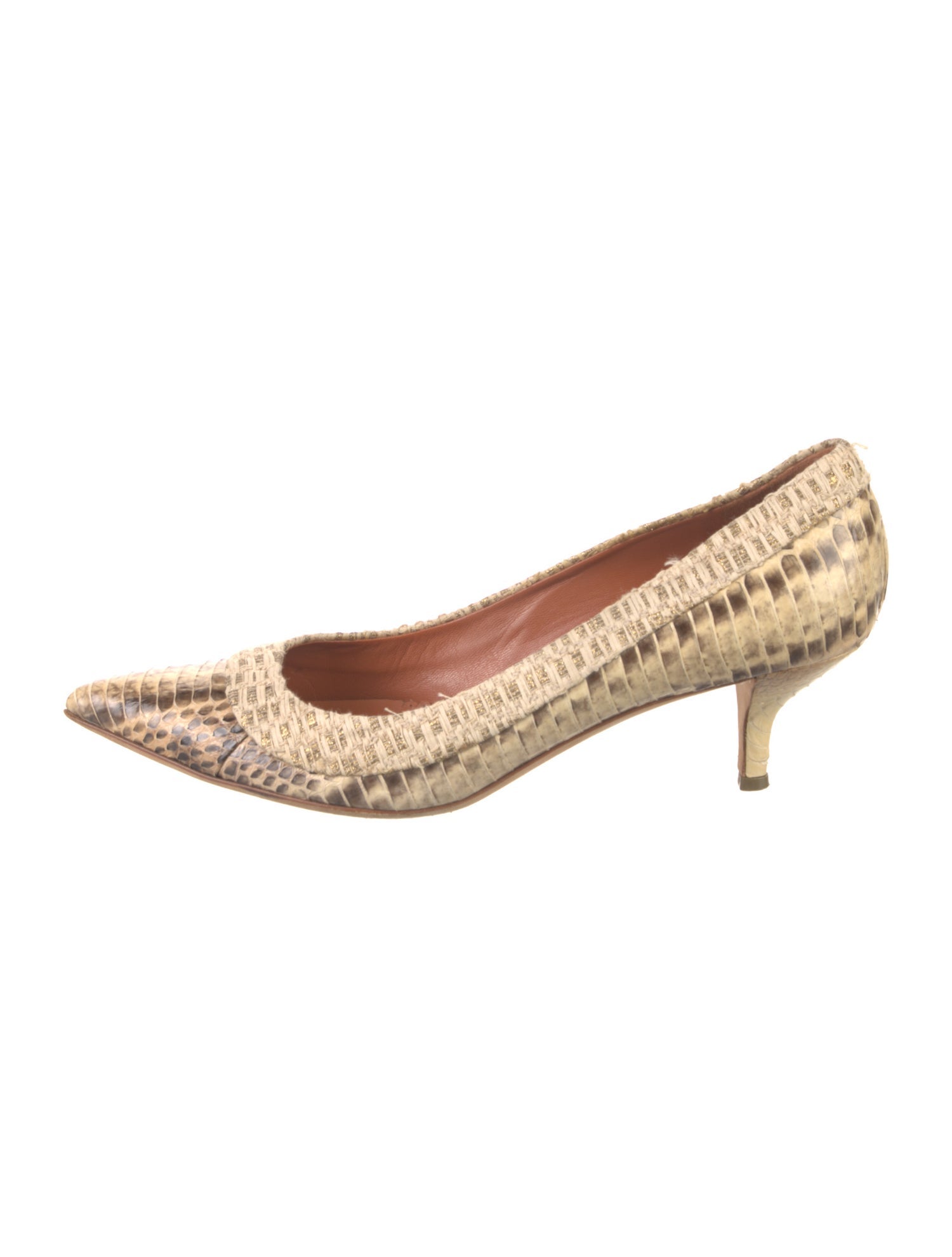 Oscar de la Renta Snakeskin Animal Print Pumps