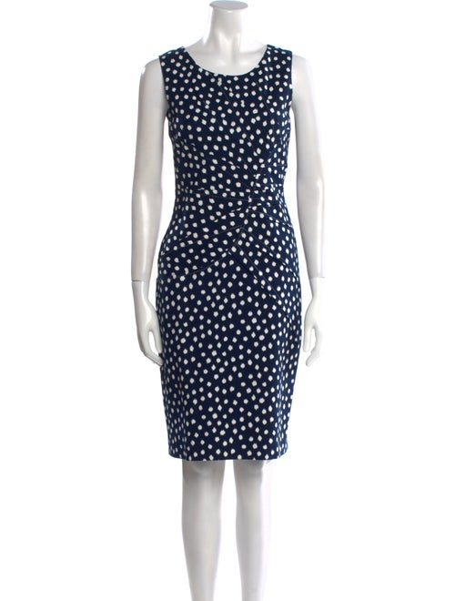 Oscar de la Renta Polka Dot Print Knee-Length Dress