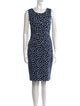 Oscar de la Renta Polka Dot Print Knee-Length Dress