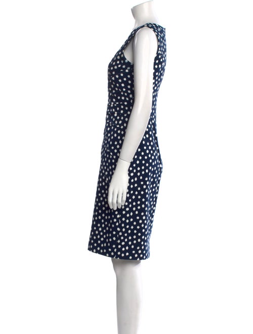 Oscar de la Renta Polka Dot Print Knee-Length Dress