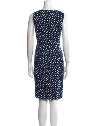 Oscar de la Renta Polka Dot Print Knee-Length Dress