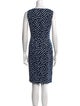 Oscar de la Renta Polka Dot Print Knee-Length Dress