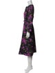 Oscar de la Renta Floral Print Midi Length Dress