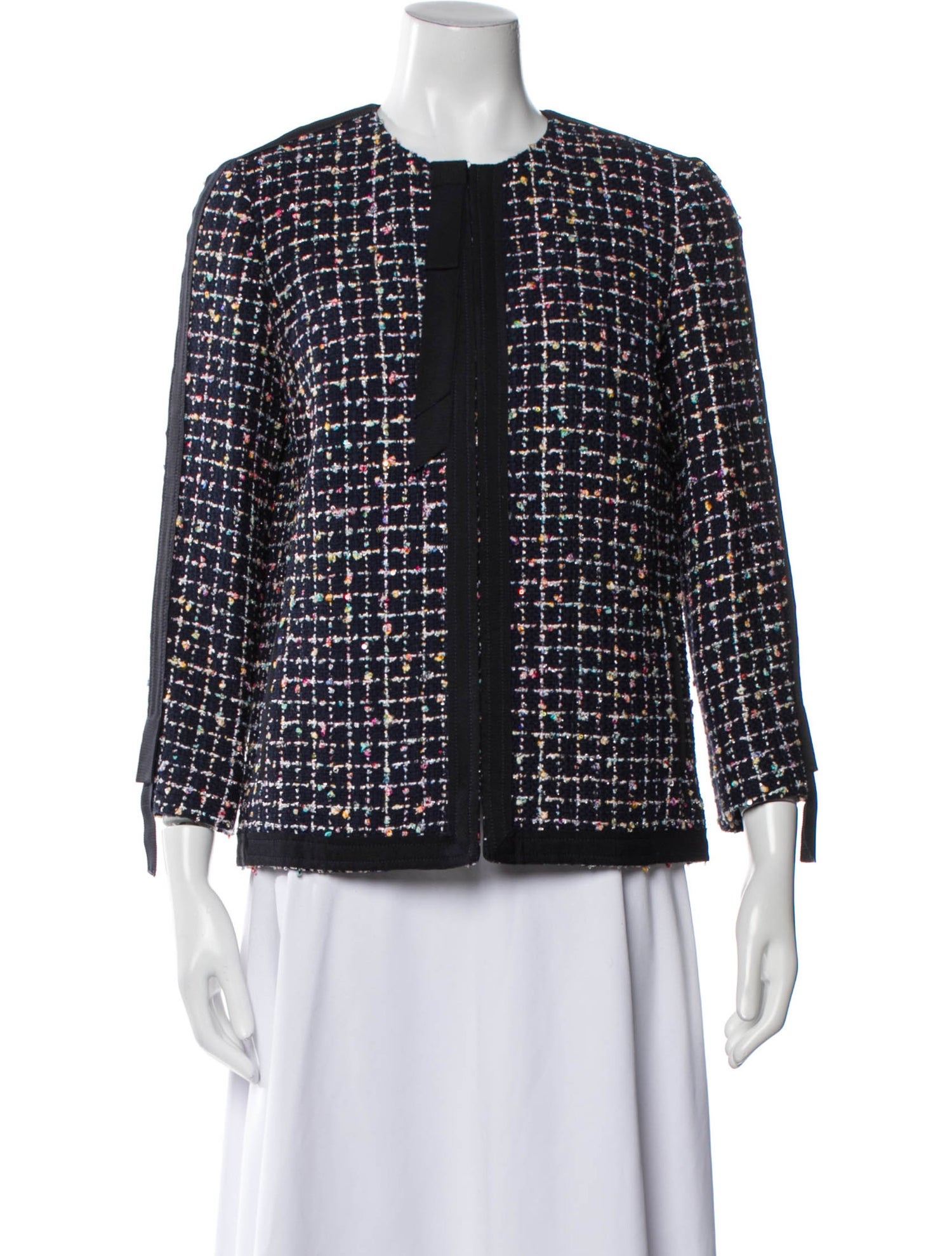Oscar de la Renta Virgin Wool Tweed Pattern Evening Jacket
