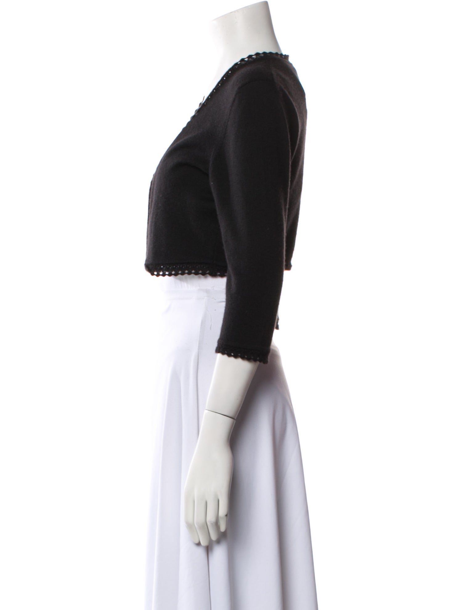 Oscar de la Renta Cashmere Open Front Sweater