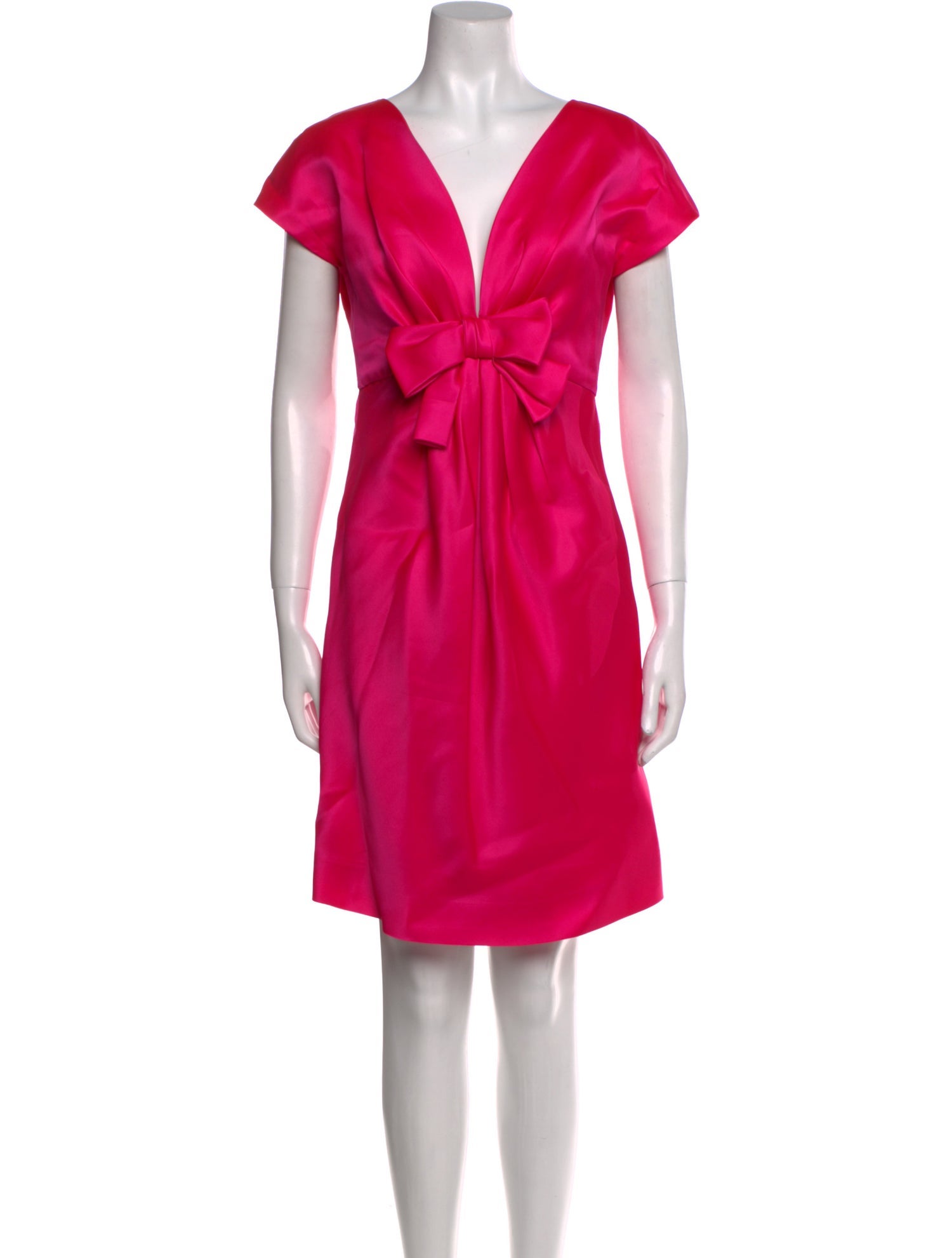 Oscar de la Renta V-Neck Knee-Length Dress
