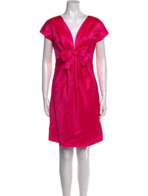 Oscar de la Renta V-Neck Knee-Length Dress
