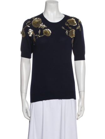 Oscar de la Renta Virgin Wool Patterned Sweater