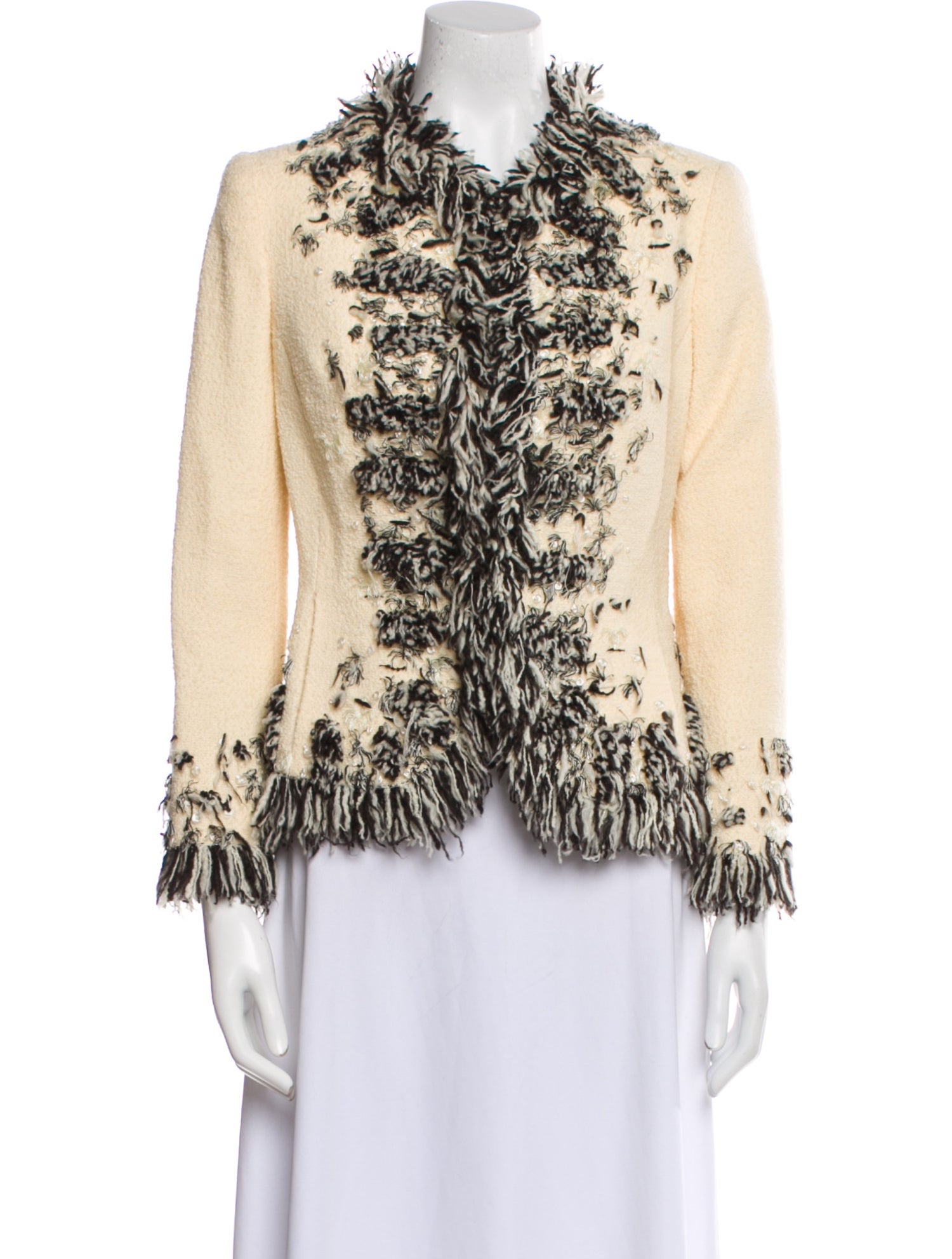 Oscar de la Renta Wool Tweed Pattern Evening Jacket