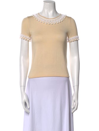 Oscar de la Renta Cashmere Bateau Neckline Top