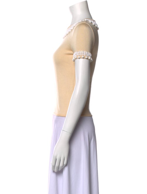 Oscar de la Renta Cashmere Bateau Neckline Top