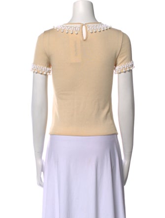 Oscar de la Renta Cashmere Bateau Neckline Top