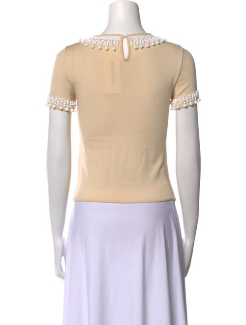 Oscar de la Renta Cashmere Bateau Neckline Top