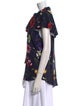 Oscar de la Renta Floral Print Mock Neck Blouse