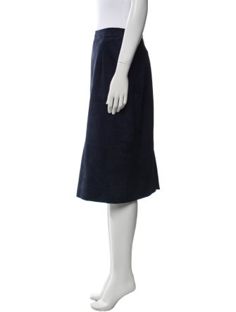 Oscar de la Renta Suede Knee-Length Skirt