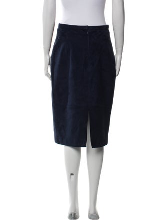 Oscar de la Renta Suede Knee-Length Skirt