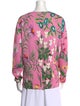 Oscar de la Renta Floral Print Crew Neck Sweatshirt
