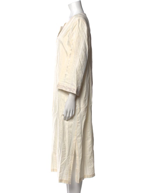 Oscar de la Renta Striped Midi Length Dress