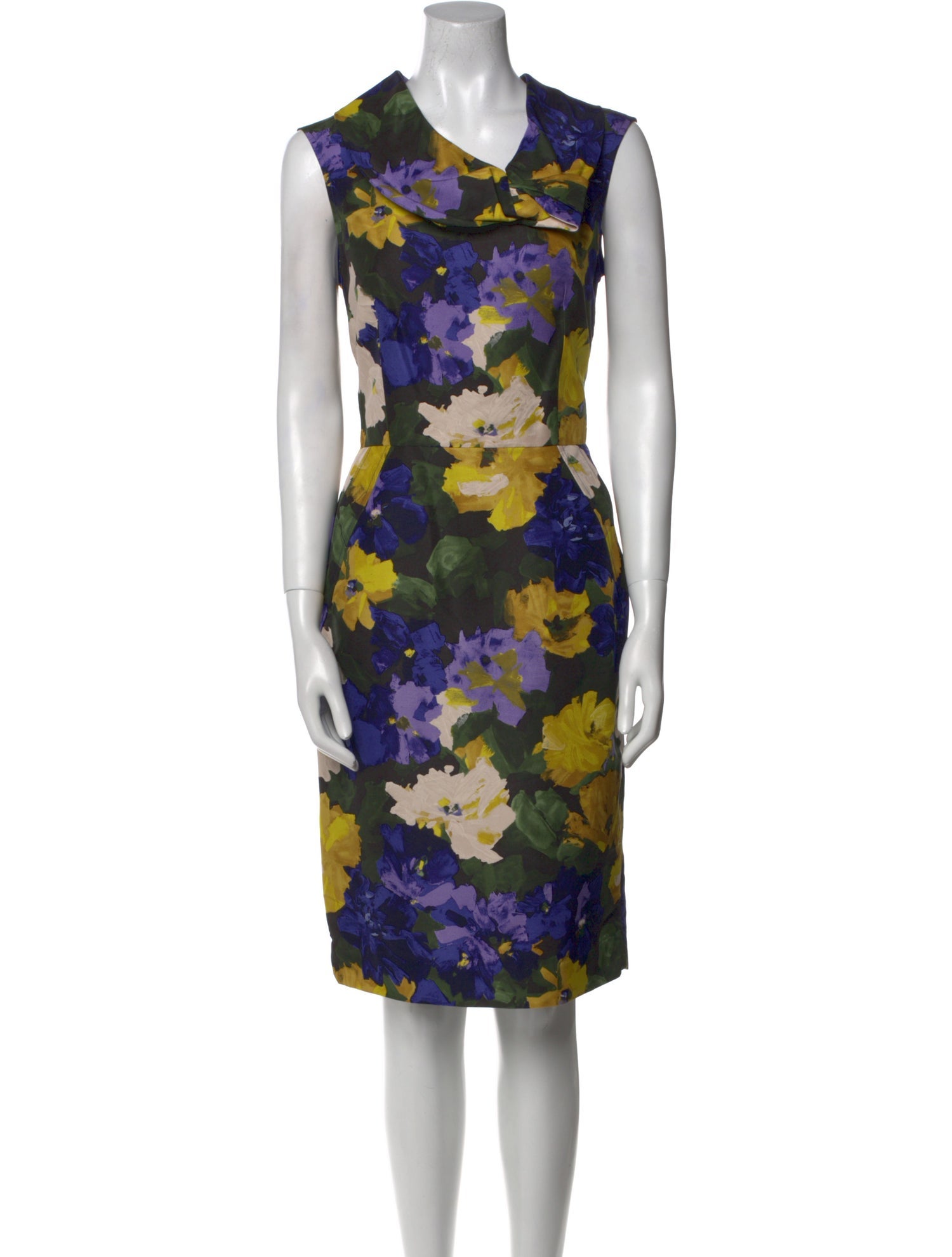 Oscar de la Renta Silk Midi Length Dress