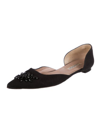 Oscar de la Renta Satin D'Orsay Flats