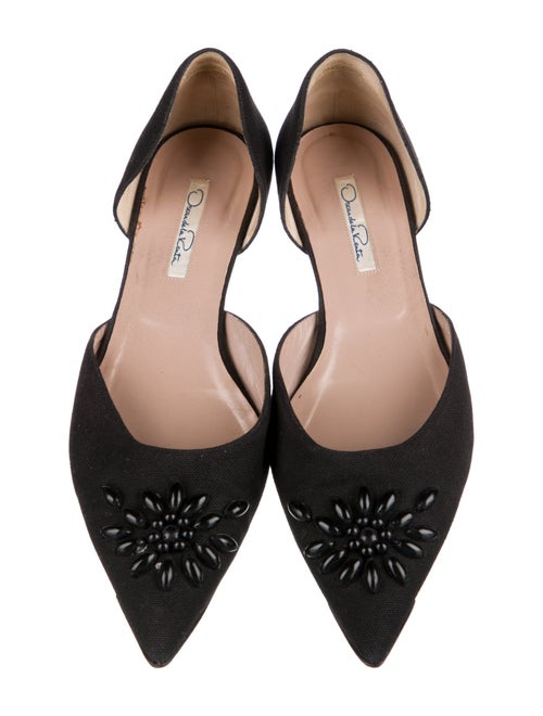 Oscar de la Renta Satin D'Orsay Flats