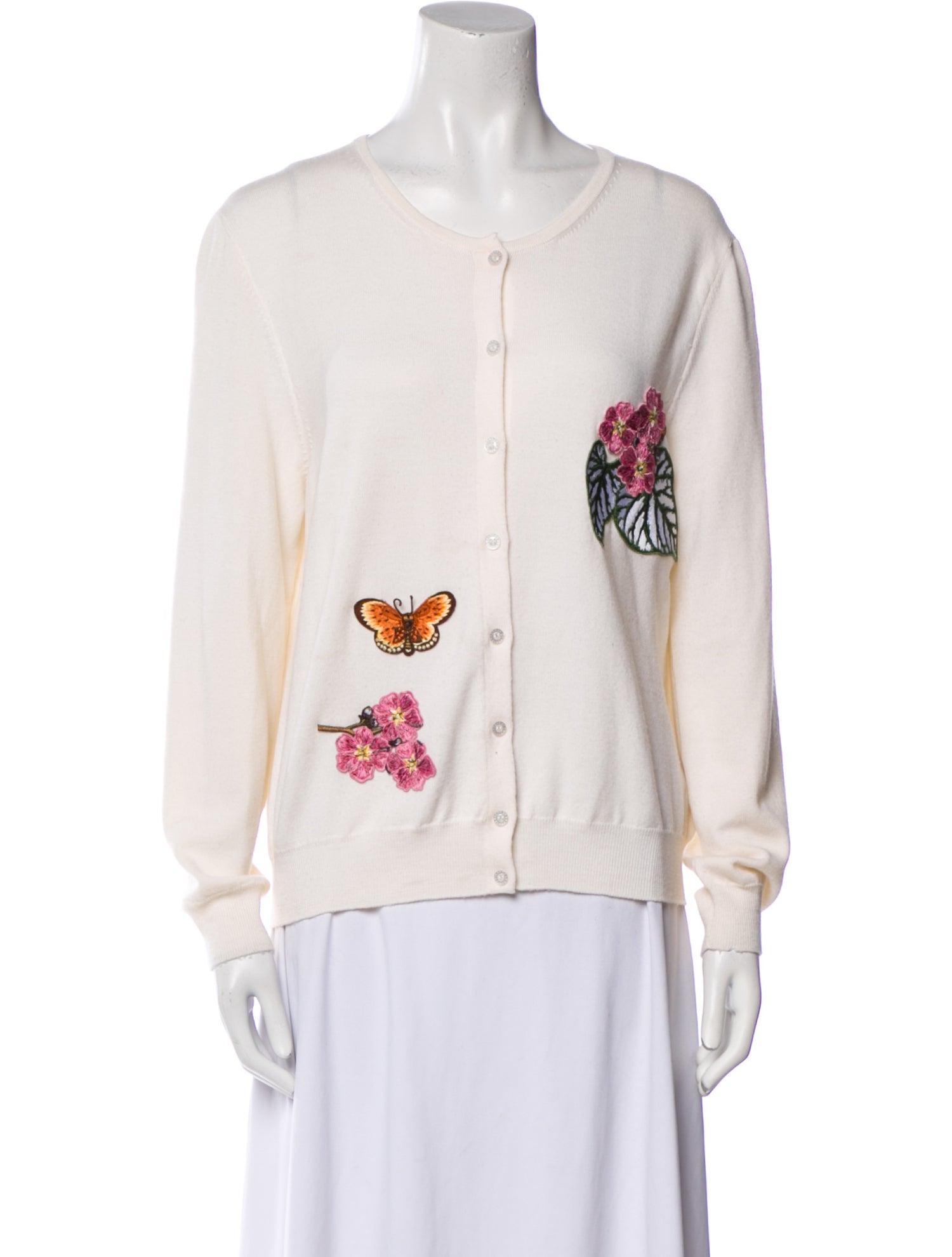 Oscar de la Renta Virgin Wool Graphic Print Sweater