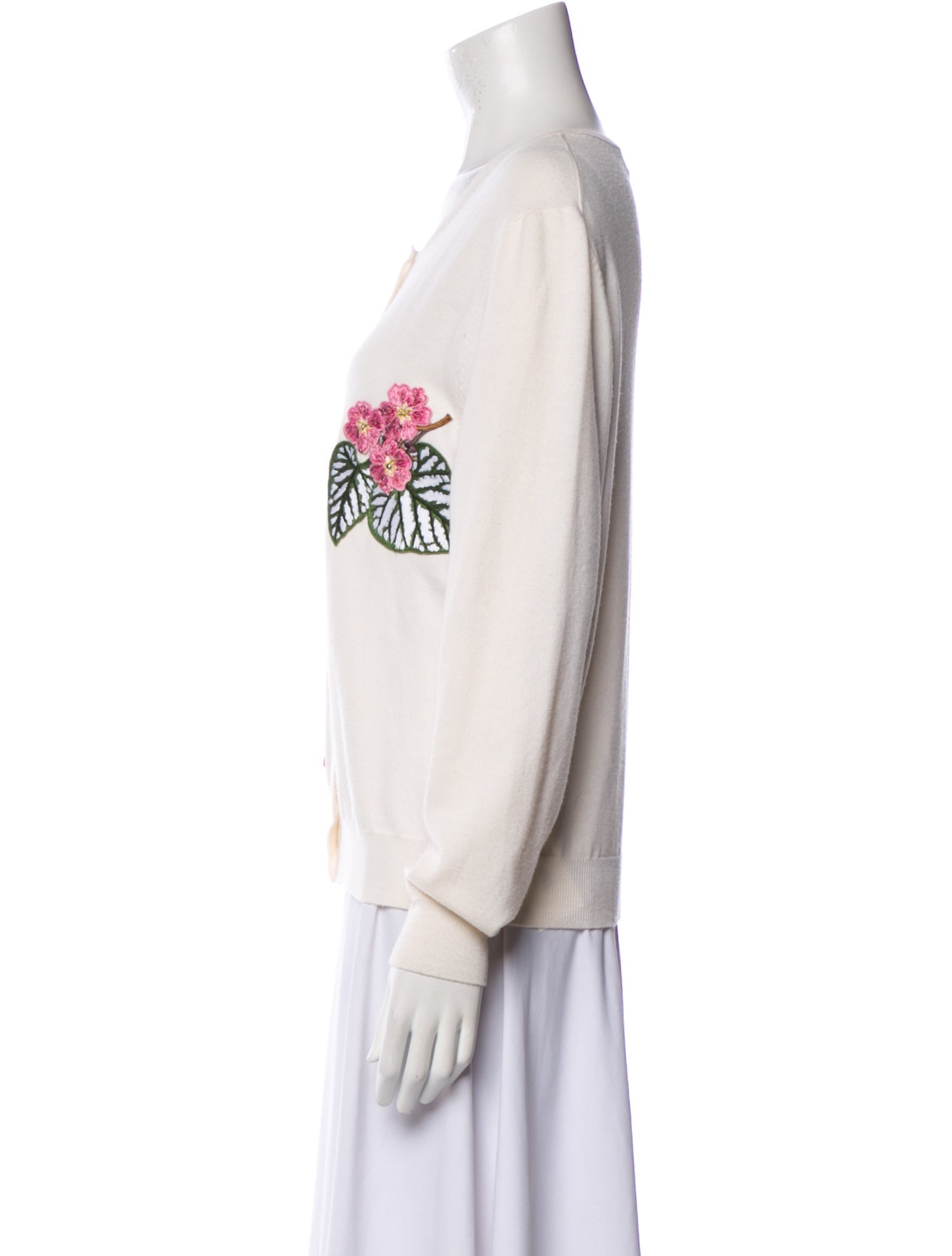 Oscar de la Renta Virgin Wool Graphic Print Sweater