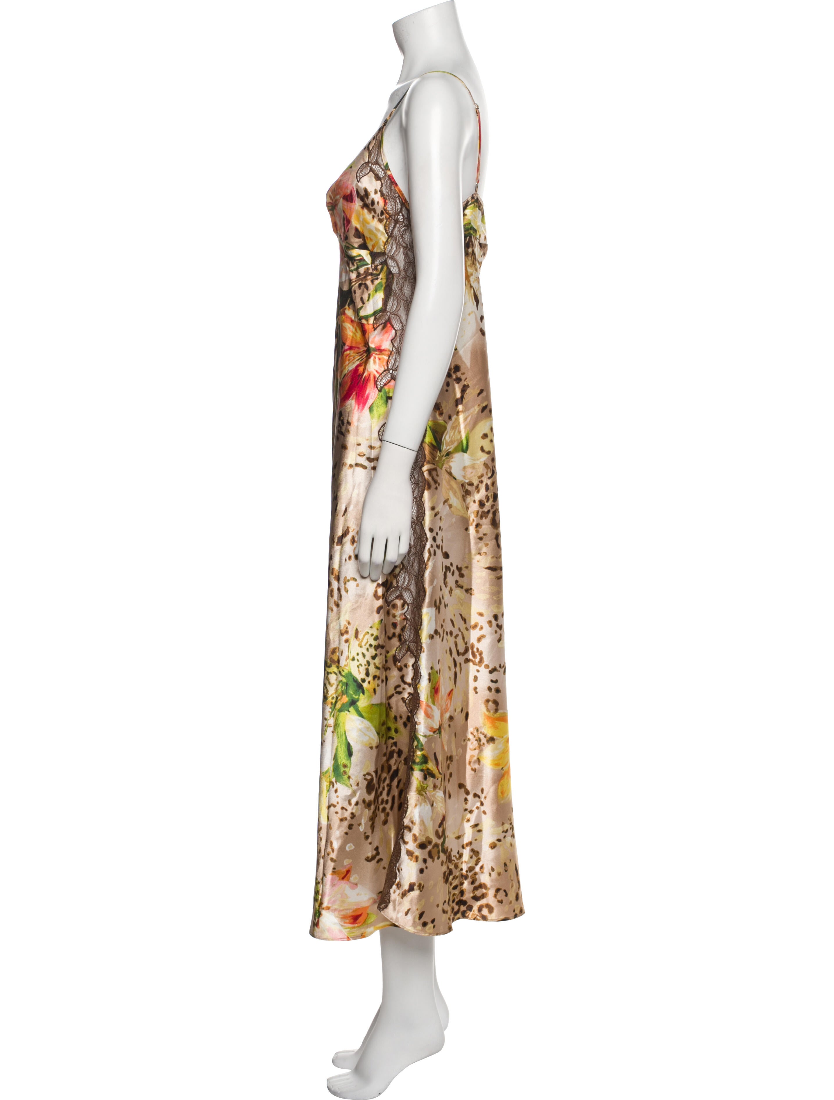 Oscar de la Renta Floral Print Long Dress