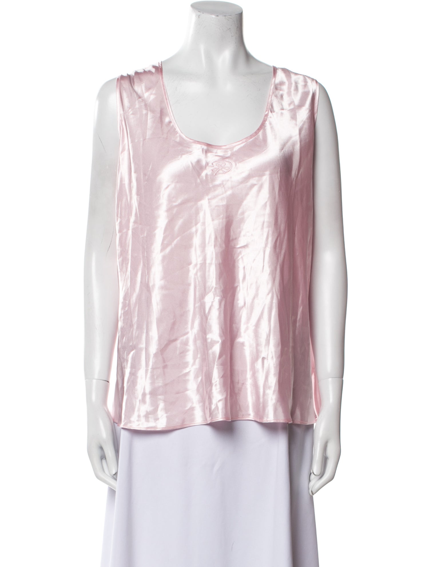 Oscar de la Renta Scoop Neck Sleeveless Top