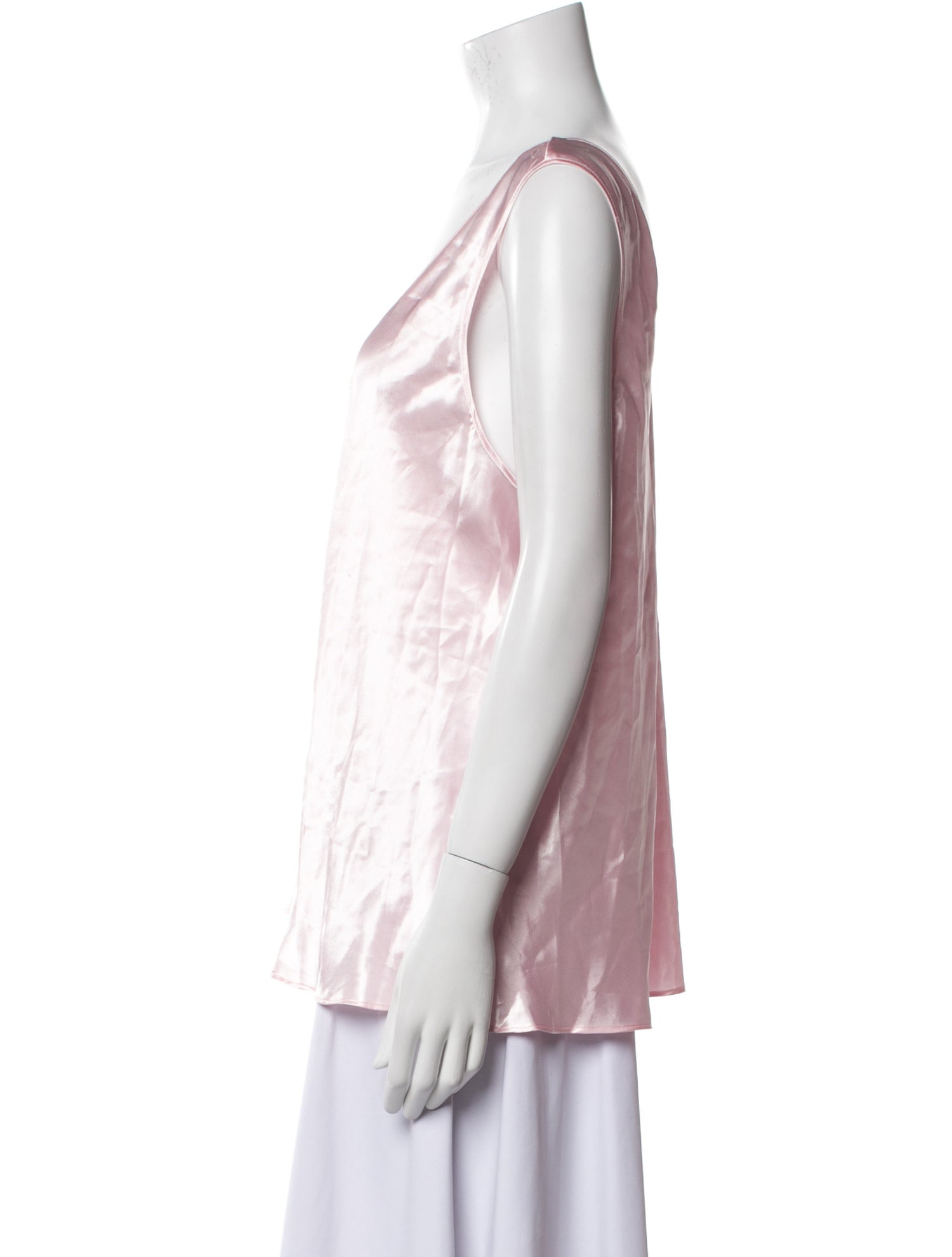 Oscar de la Renta Scoop Neck Sleeveless Top