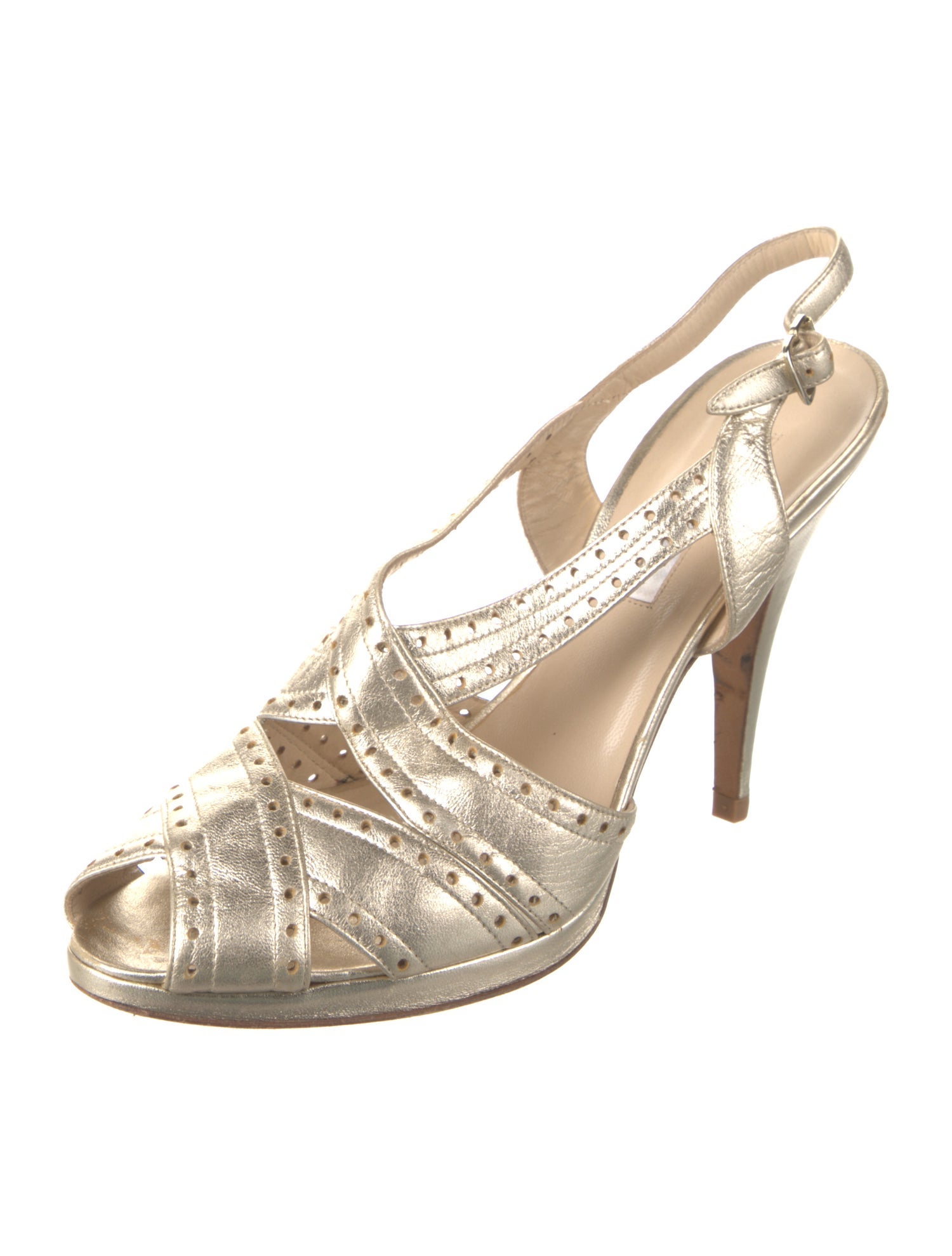 Oscar de la Renta Leather Slingback Pumps