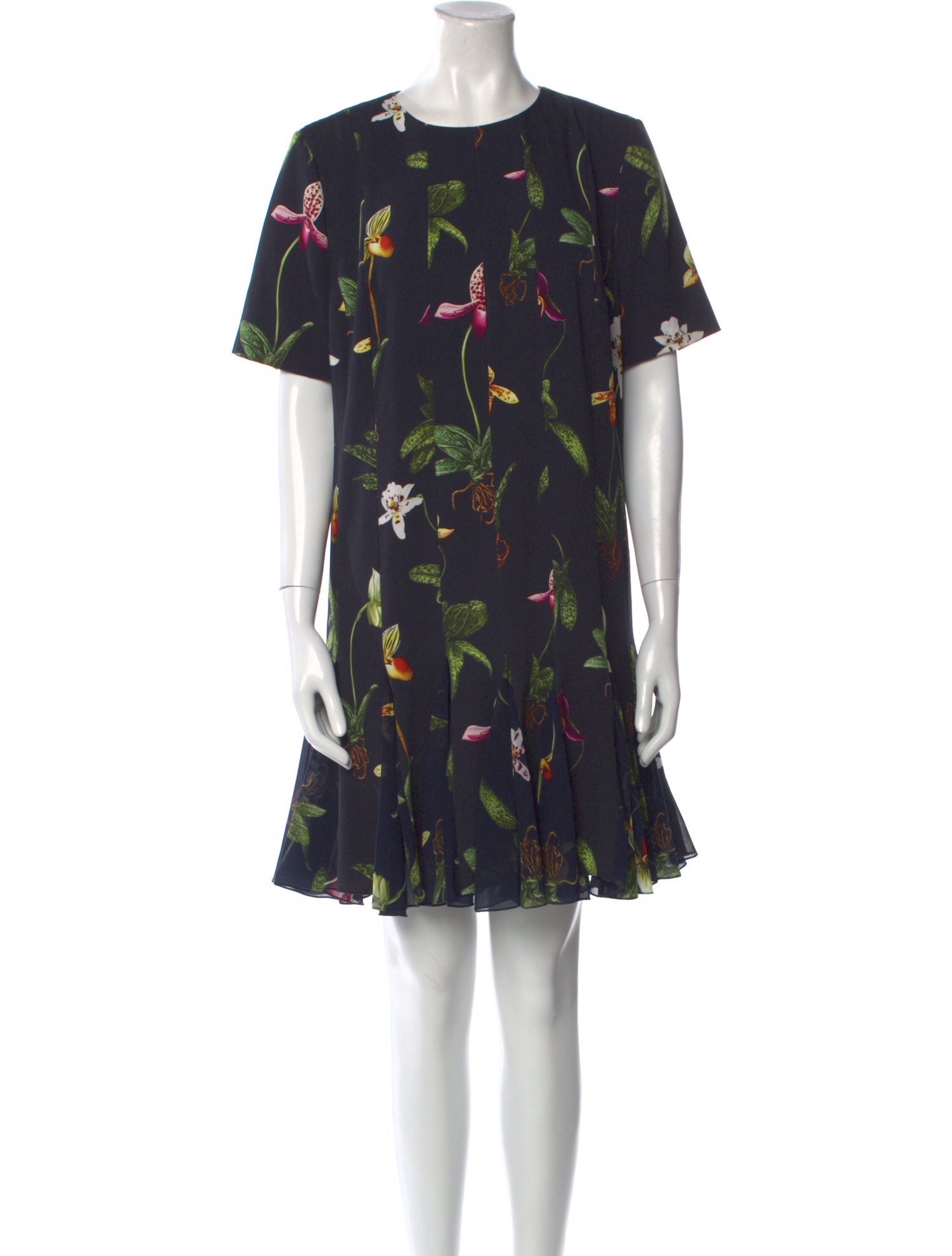 Oscar de la Renta Floral Print Mini Dress