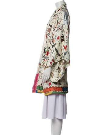 Oscar de la Renta Silk Floral Print Evening Jacket