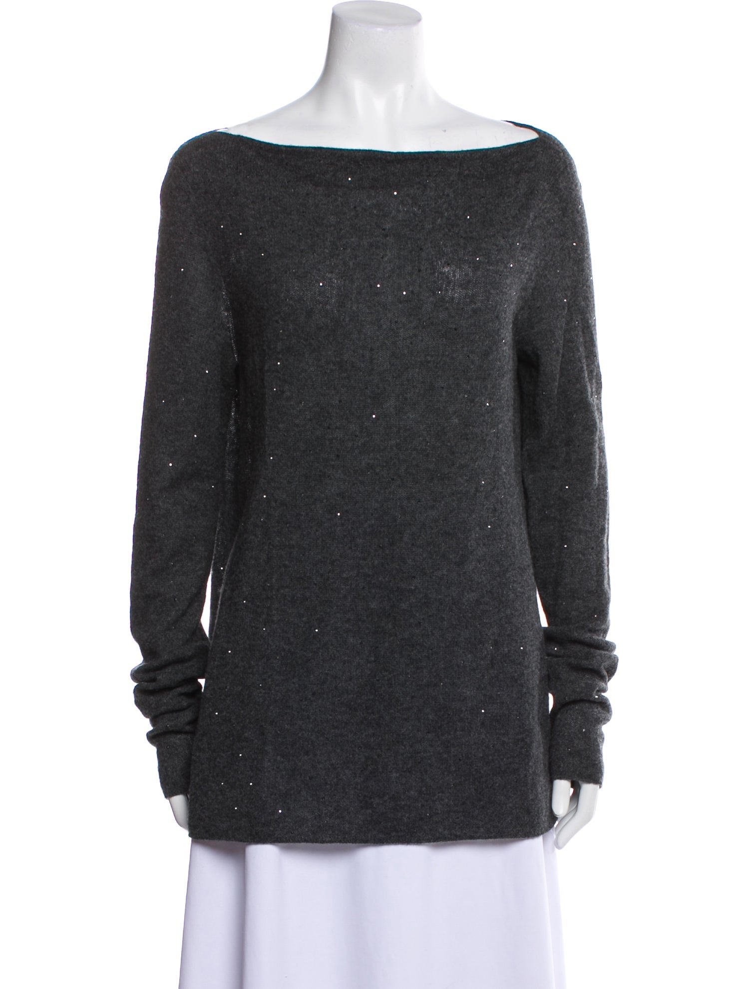 Oscar de la Renta Wool Bateau Neckline Sweater