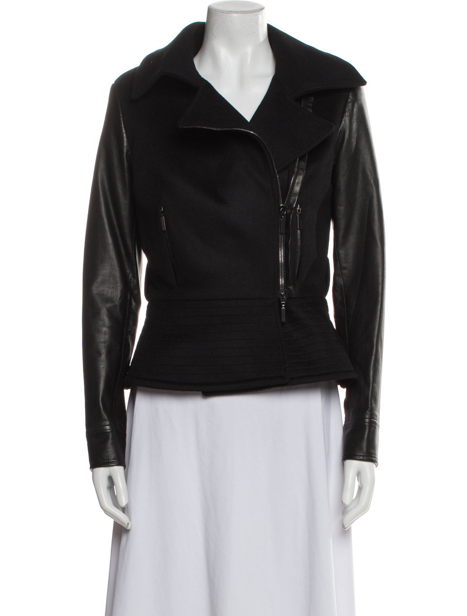 Oscar de la Renta Fleece Biker Jacket