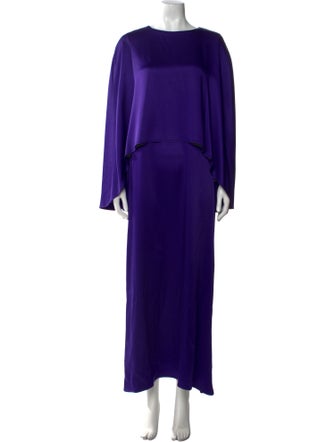 Oscar de la Renta Bateau Neckline Long Dress