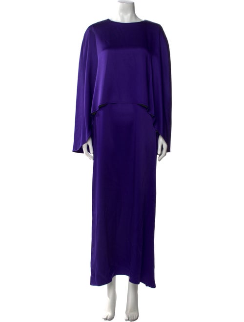 Oscar de la Renta Bateau Neckline Long Dress