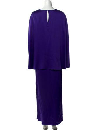 Oscar de la Renta Bateau Neckline Long Dress