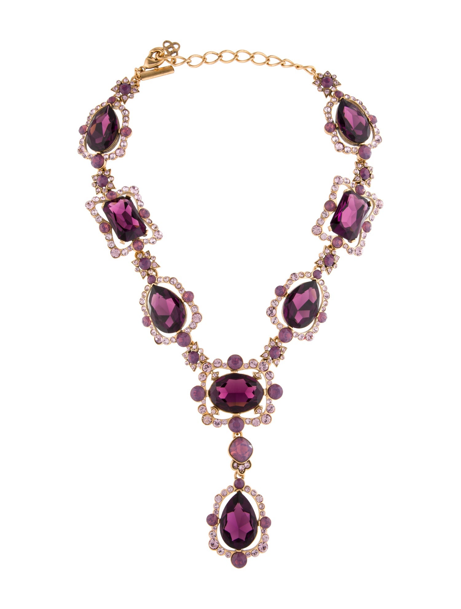 Oscar de la Renta Vintage Crystal Lavalier Necklace