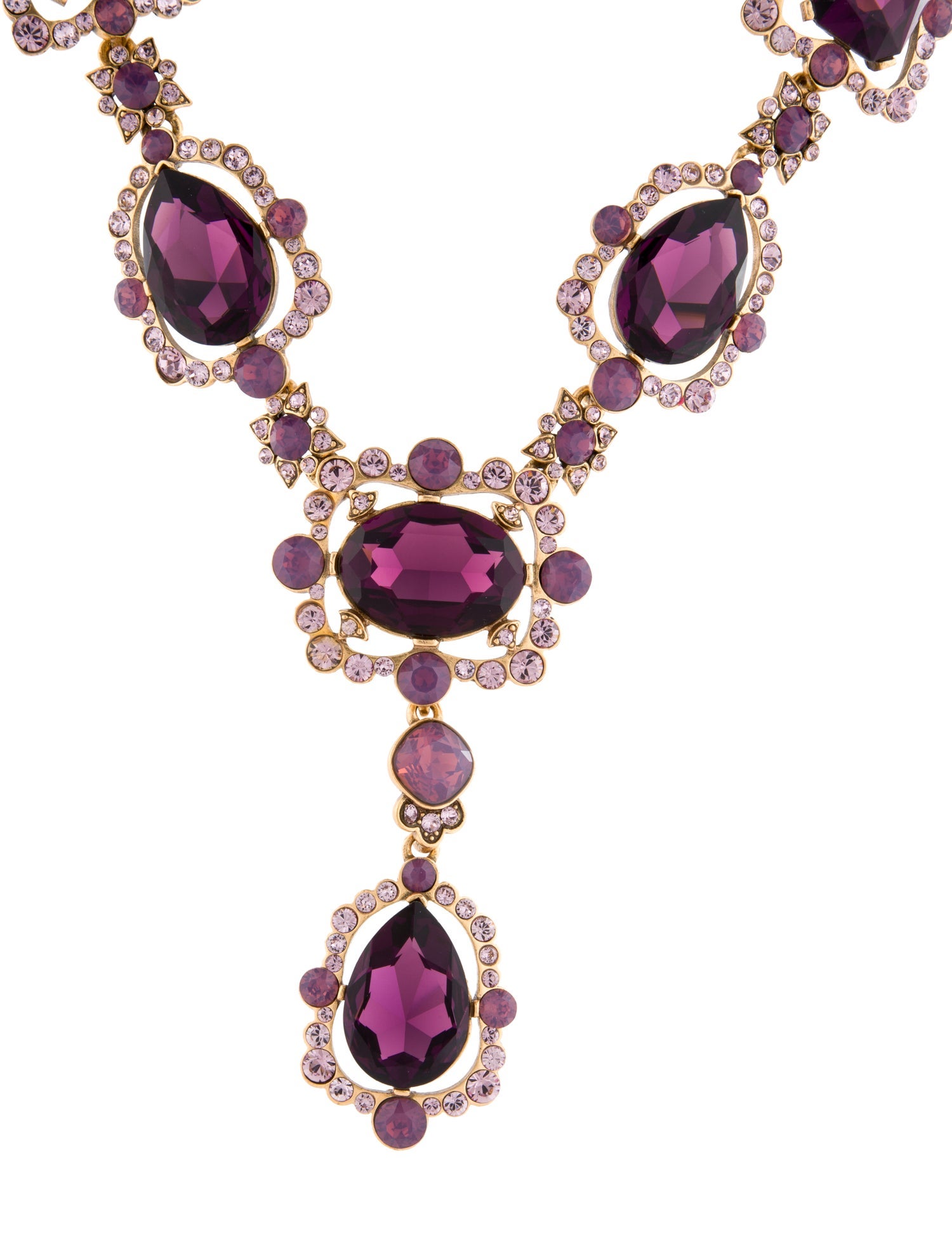 Oscar de la Renta Vintage Crystal Lavalier Necklace