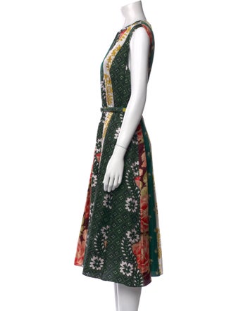 Oscar de la Renta Silk Midi Length Dress