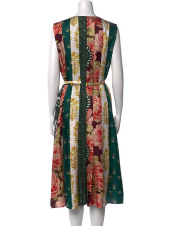 Oscar de la Renta Silk Midi Length Dress