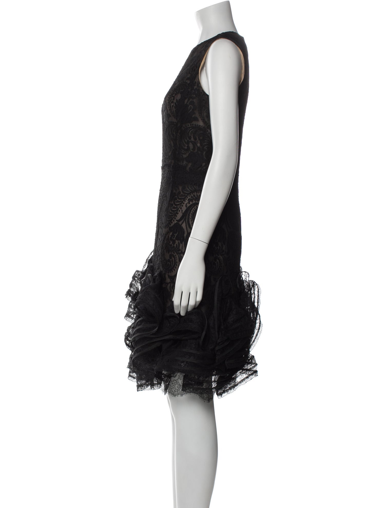 Oscar de la Renta Lace Pattern Knee-Length Dress