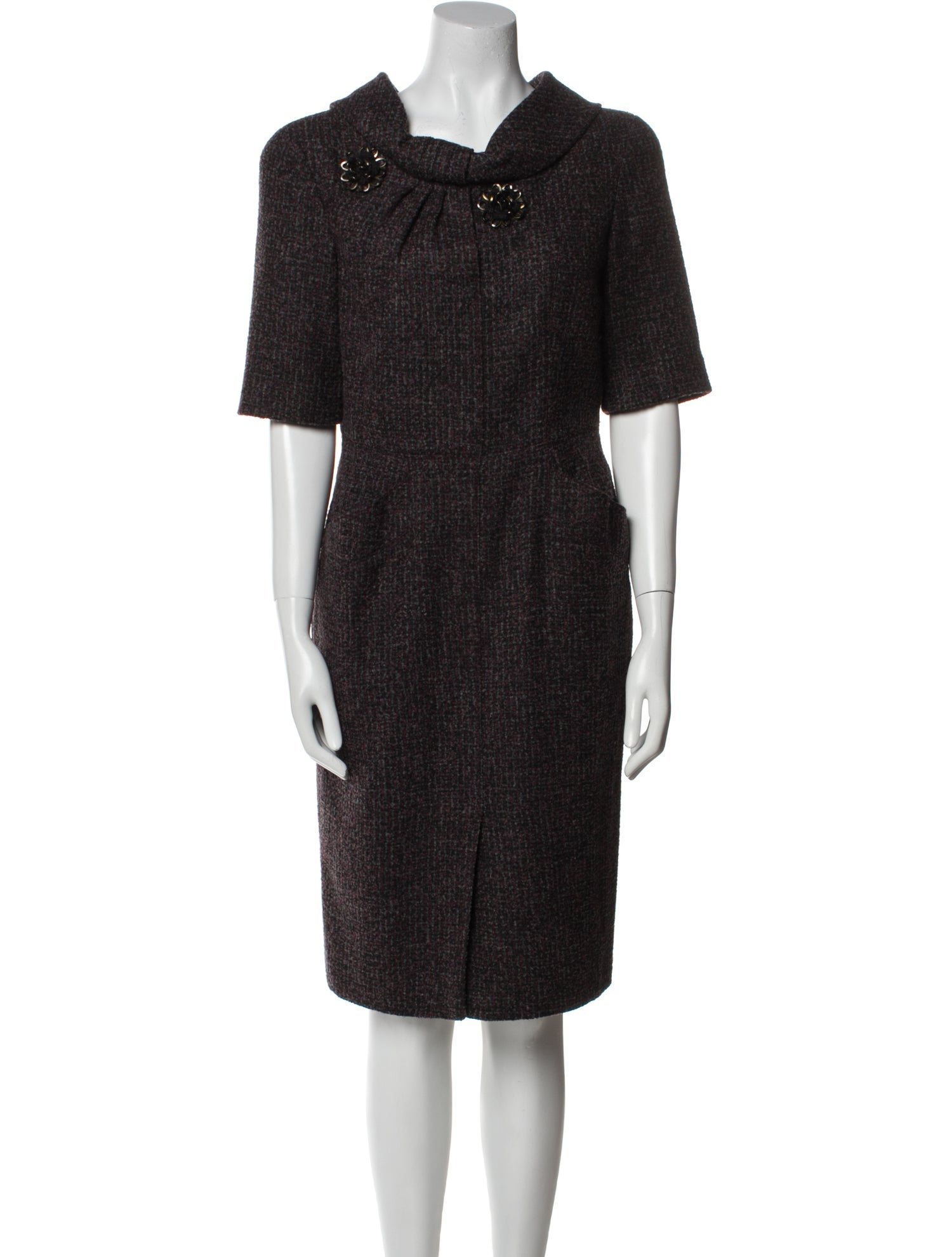 Oscar de la Renta Wool Knee-Length Dress