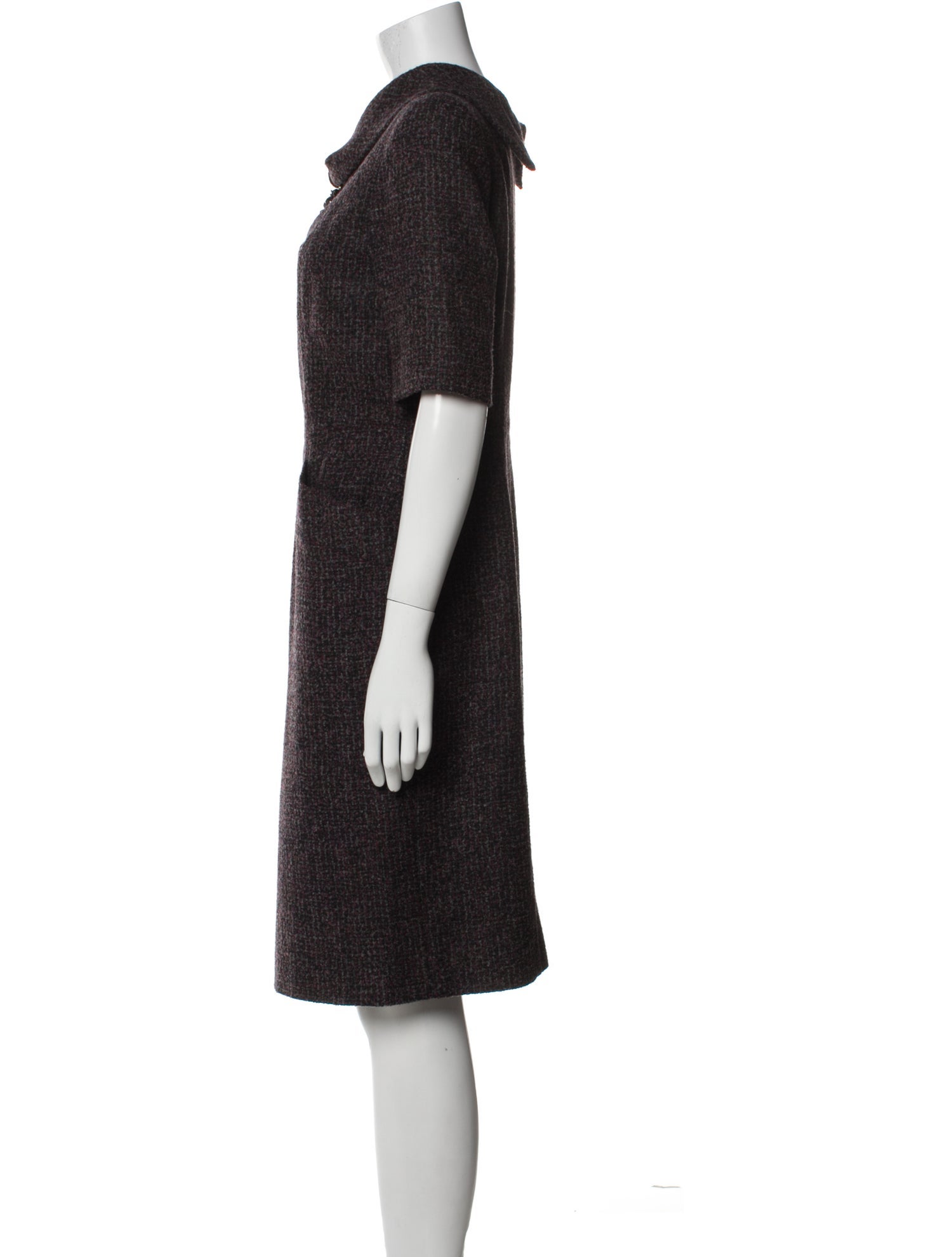 Oscar de la Renta Wool Knee-Length Dress