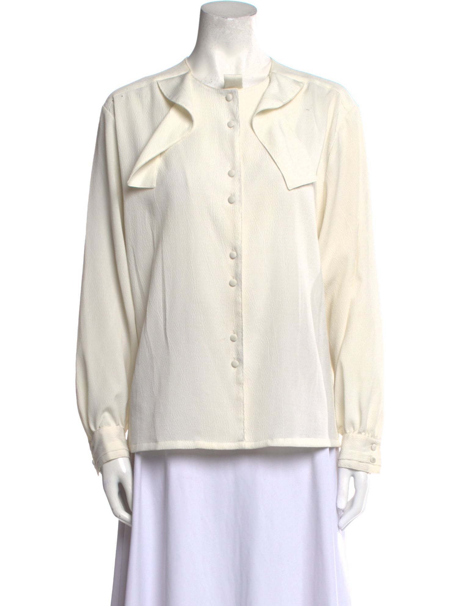 Oscar de la Renta Long Sleeve Button-Up Top